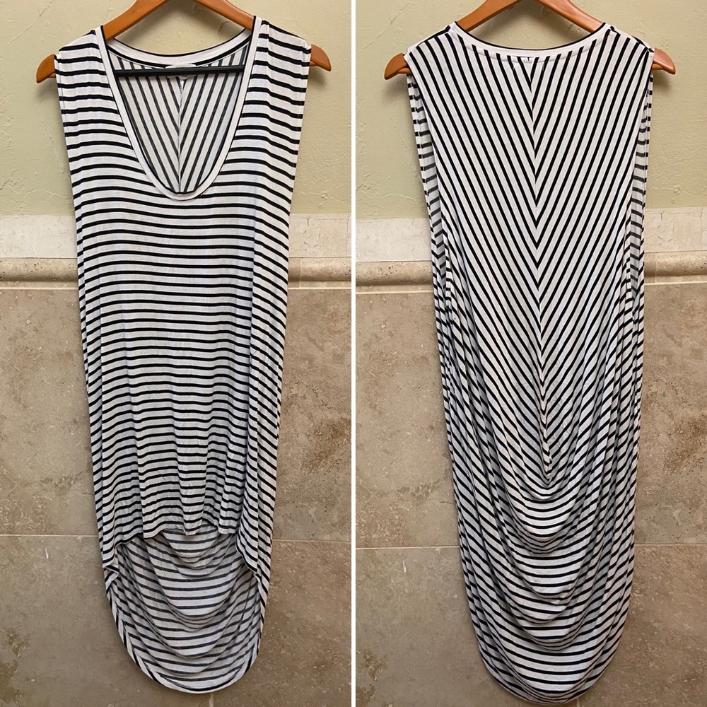 Mikoh Black/white stripe Okinawa Tank Dress size Large
